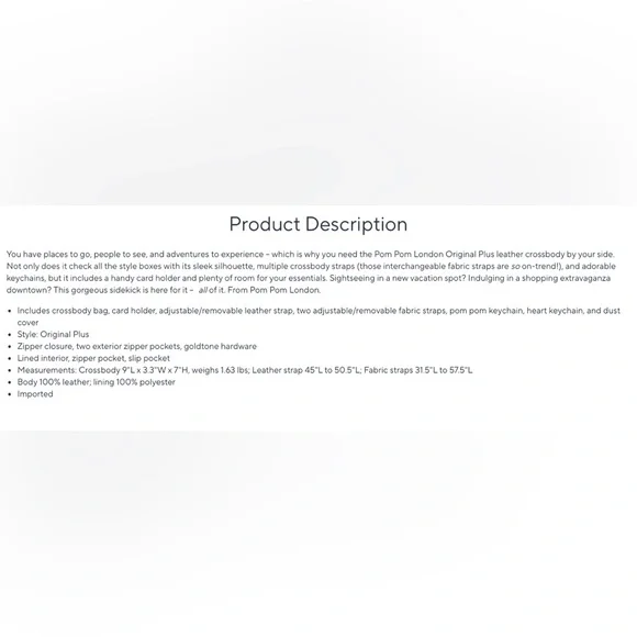 Pom Pom London Original Plus Crossbody & Accessories - Picture 7 of 7